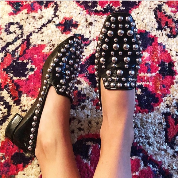 GORGEOUS NWT ZARA Black Leather Loafers - Picture 2 of 8